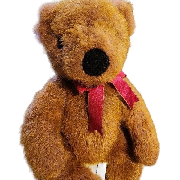 Vtg 1999 Taffybeary TY pinkish purple 14" bear with brown tips big nose unique - Picture 6 of 13